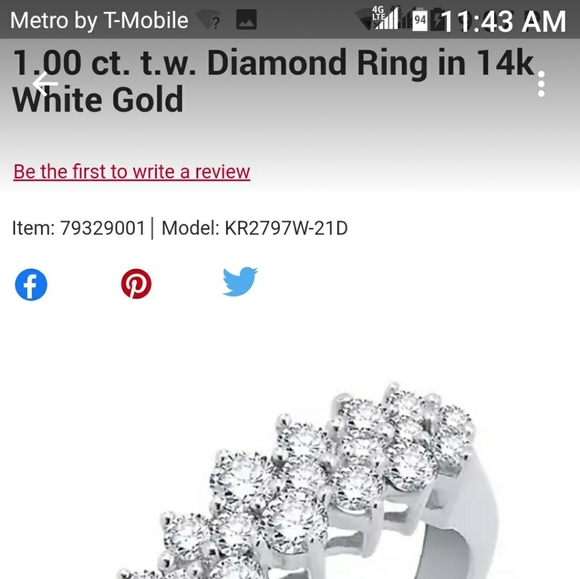 1.00 CT t.w. 14K DIAMOND RING - Picture 3 of 3